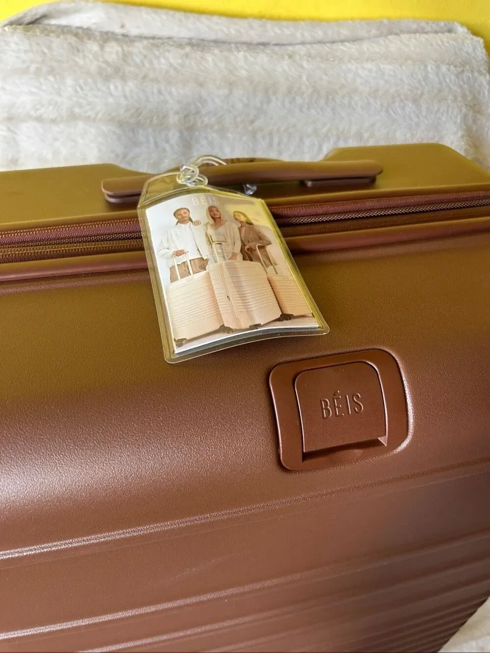 Beis NWT Large Checkin Roller Suitcase in Maple Brown - Original style/color